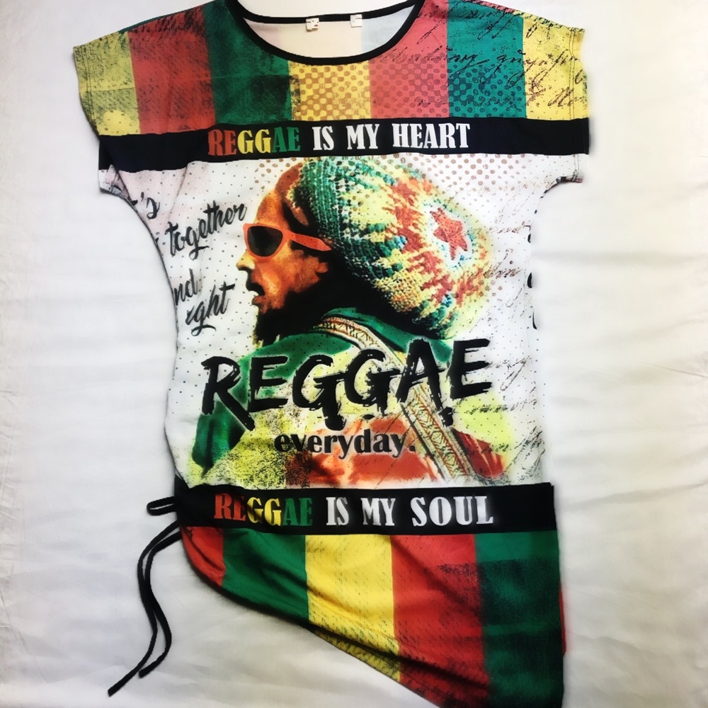 Bob Marley Rasta Reggae Womens Shirt Top
